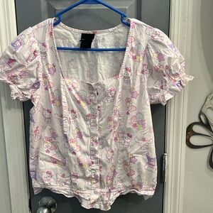 Hello Kitty and friends blouse size extra large hot topic